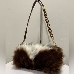 Handmade Real Natural Shearling Leather Barrel Bag/Shoulder Bag/Crossbody